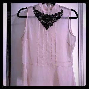 Sheer, top with embroidery